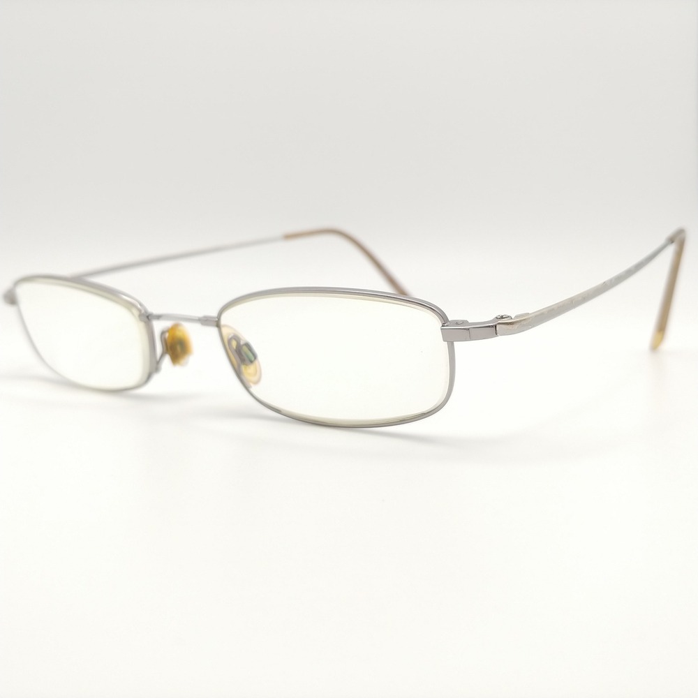 Flexon Eyeglass Frames 49-20-145 Silver Steel 617 Marchon Vintage Rectangle Slim